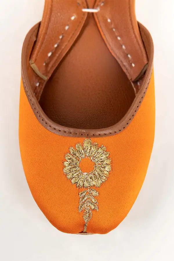 Women Orange Hand Made Khussa IDFT-AW22-08
