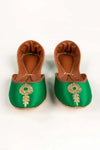 Women Green Hand Made Khussa IDFT-AW22-12
