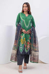 3 Piece Printed Khaddar Unstitched Suit with Net Dupatta WRF-32011